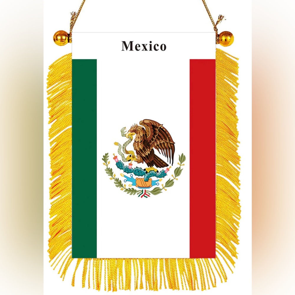 Mexico rear view mirror flag
